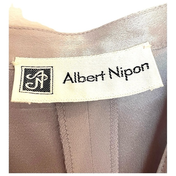 Vintage Albert Nipon Silk Sleeveless Slip Dress Lavender Purple Wrap Shawl 6 - Picture 13 of 14